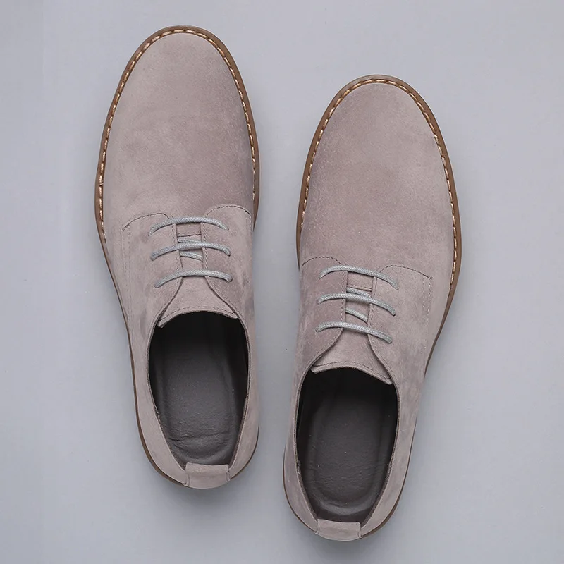 Fashion Men Suede Leather Casual Shoes Spring Men Flats Lace Up Male Oxfords Men Soft Leather Shoes Chaussure Homme