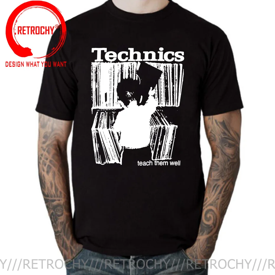 Technics Deejay T Shirt Authentic Vintage Basic Music House Print Tee Shirt Technics T-Shirt Kid Teach Them Well Vinyl DJ tshirt