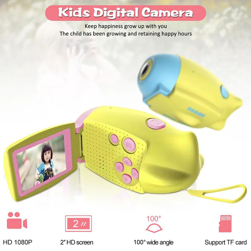 เด็กกล้อง2นิ้วหน้าจอสำหรับเด็กดิจิตอลกล้อง DV 12MP เครื่องบันทึกวิดีโอ720P HD เด็กแบบพกพากล้องวันเกิดของขวัญ