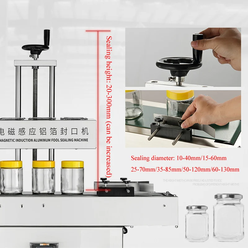 الفولاذ المقاوم للصدأ الزجاجات الحث الكهرومغناطيسي السدادة آلة ختم رقائق الألومنيوم