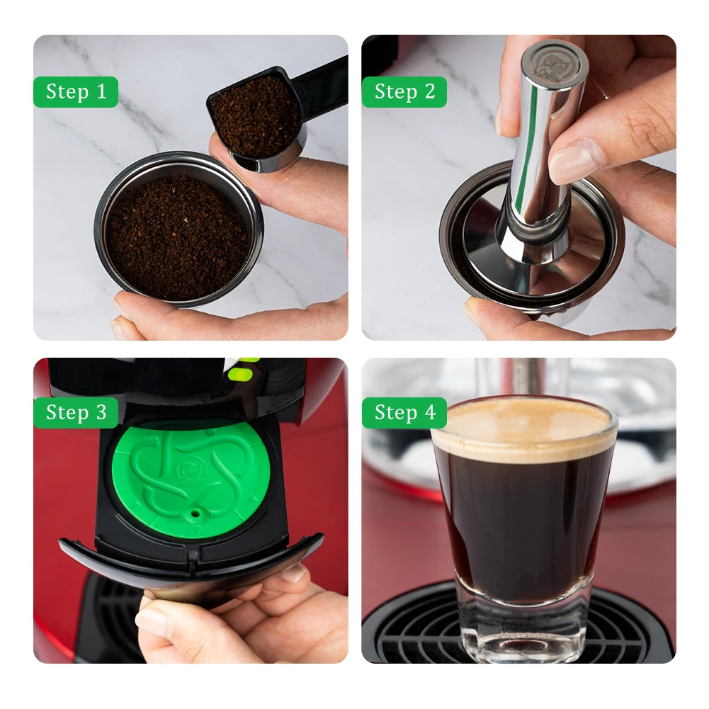 Cápsula de café reutilizável em aço inoxidável, cafeteira recarregável, filtros para Nescafé, Dolce Gusto, Crema Expresso