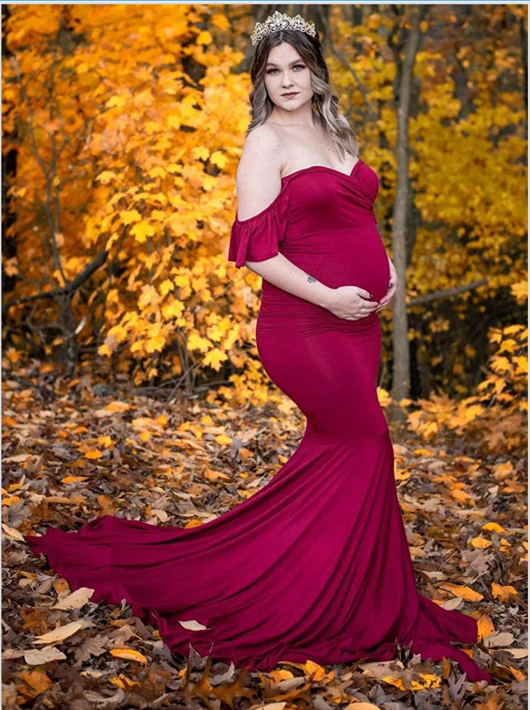 Abito Premaman Senza Spalline - Vestito Da Partito, Puntelli Foto, Elegante Per Cerimonie E Servizi Fotografici