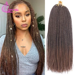 Refined Hair Senegalese Twist Crochet Hair Hand Made Twist Braids Ombre Brown Grey Color Synthetic Braiding Hair for Woman Girls