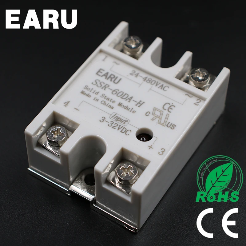 Solid State Relay SSR-60DA-H 60A SSR 60DA-H 3-32V DC TO 90-480V AC  solid state Resistance Regulator