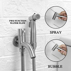 Stainless Steel Toilet Hand Held Bidet Faucet Sprayer Bidet Set Sprayer Toilet Spray Bathroom Self Cleaning Shower Shattaf Tap