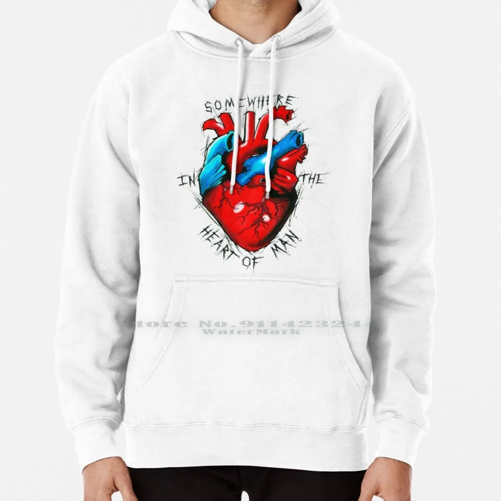 

Heart Of Man Hoodie Sweater 6xl Cotton Heart Man Neo Traditional Sketchy Red Blue Somewhere Lyrics Xzibit Women Teenage Big