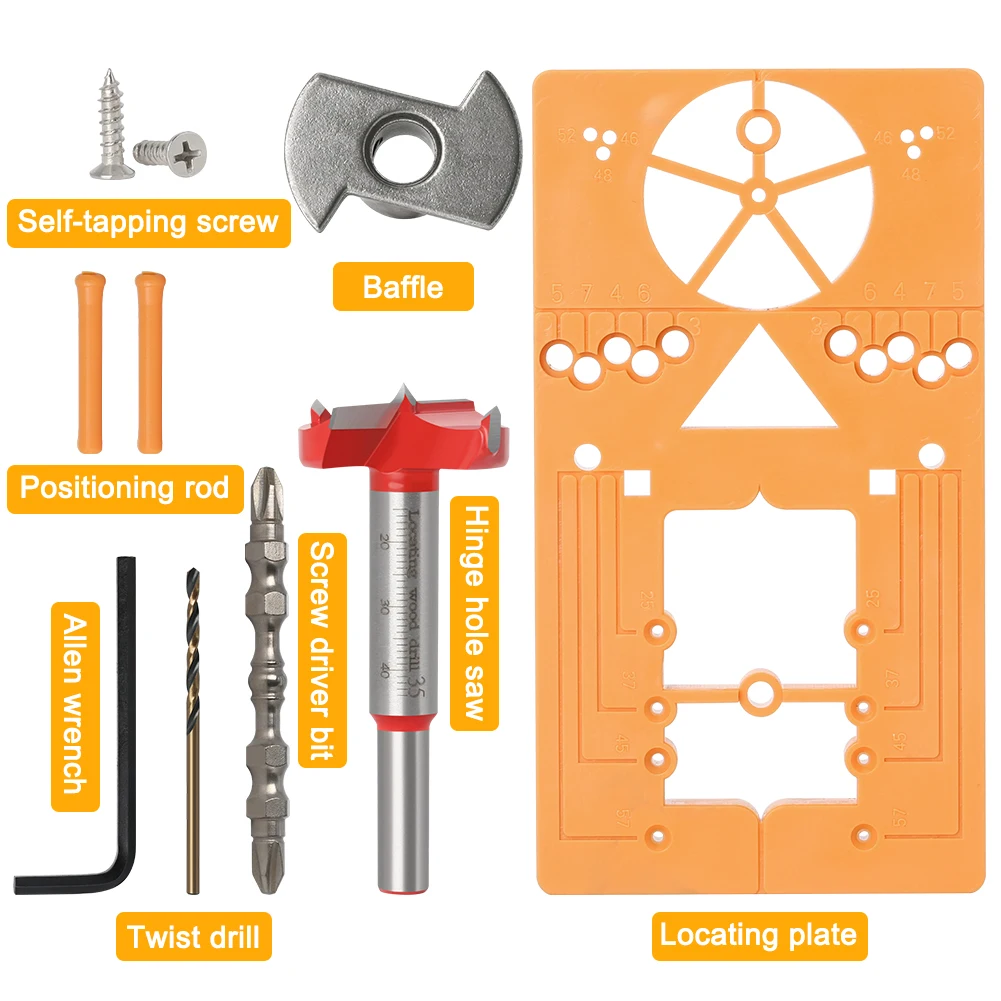 1pc Diameter 35mm Adjustable Carbide Drill Bits Hinge Hole Opener Boring Bit Tipped Drilling Tool Woodworking Cutter