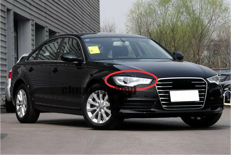 Комплект для Audi A6 C7 2013 2014 2015, передняя крышка, линзы, фары + клей, 2 шт.