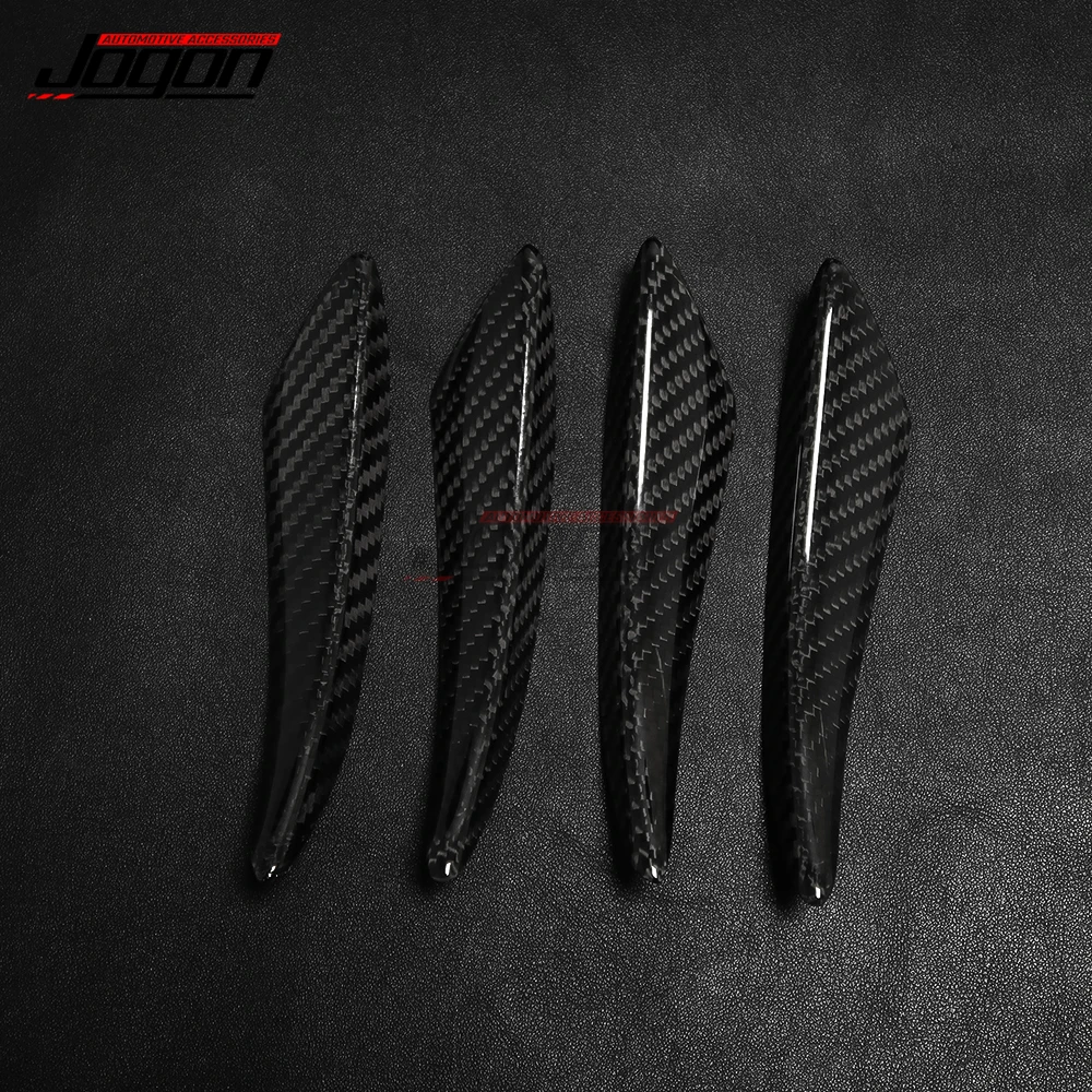 4PCS Carbon Fiber Car Front Bumper Side Lip Splitter Fin Air Cover Trim For BMW 1 3 5 7 series X1 X3 X5 X6 M2 M3 M4 M5 M6