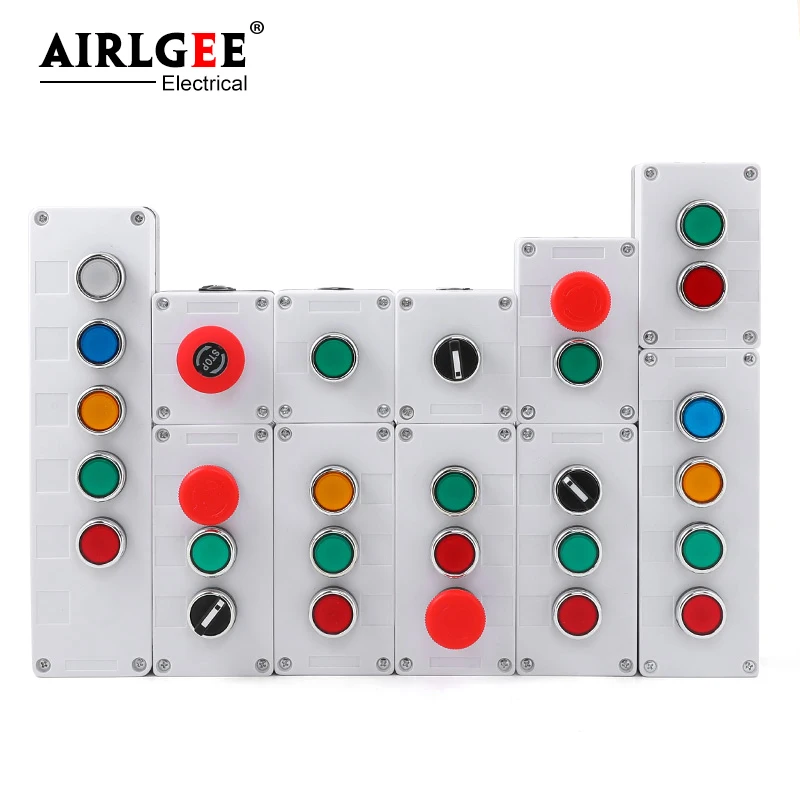 Push button switch control box emergency stop button indicating plastic electrical box spring hand-held self-starting waterproof image 2