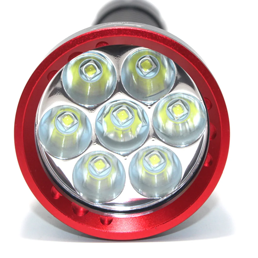 

Professional 100M Scuba Diving Flashlight 7* L2Yellow /White light Depth Underwater Lamp Waterproof Dive Torch Scuba Flash Light