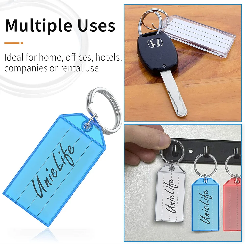 10PCS/lot DIY Plastic Tag Key Chain Candy Color Baggage Hotel Office Marking number Classification Keychains