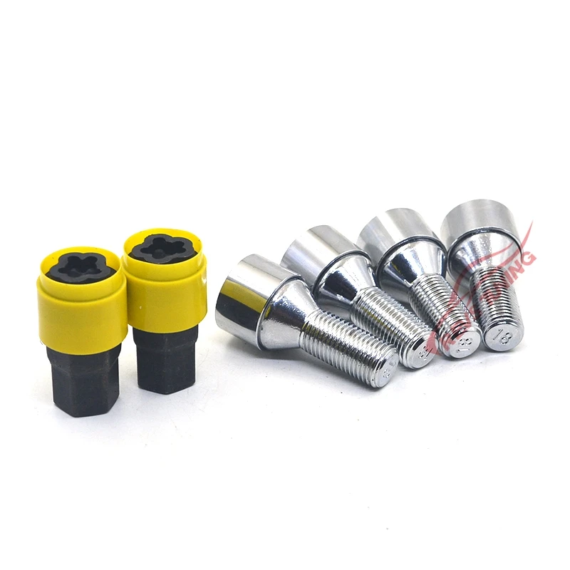 M14 M14X1.5 Steel Special Key Security Anti Theft Auto Car Locking Wheel Bolt Lug Bolts Stud For VW