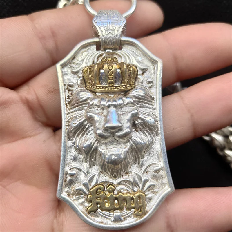 

Hot Selling Natural Hand-carve Tibetan Silver Lion Necklace Pendant Fashion Jewelry Accessories Men Women Luck Gifts1