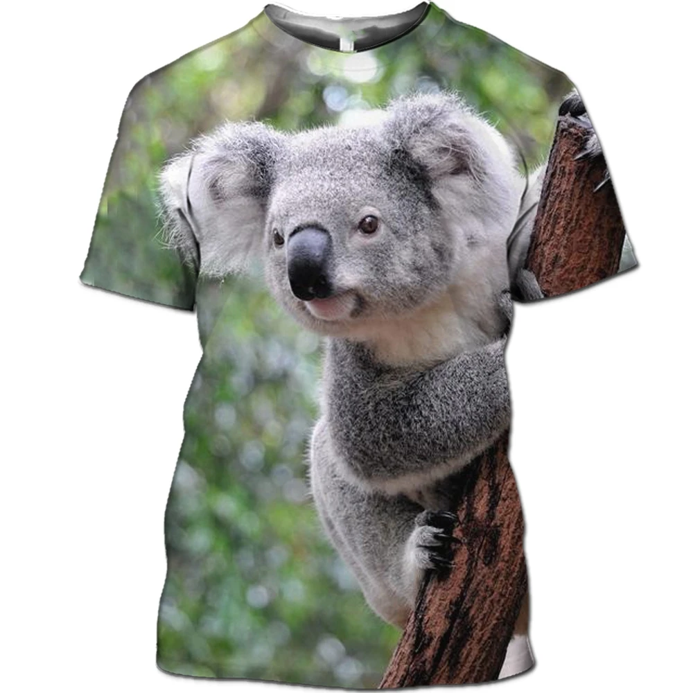 

Harajuku 3D Summer Men's T-shirt Summer Short-Sleeved Round Neck Shirt NewForest Animal Koala T-shirt Leisurely Sloth Bear Shirt