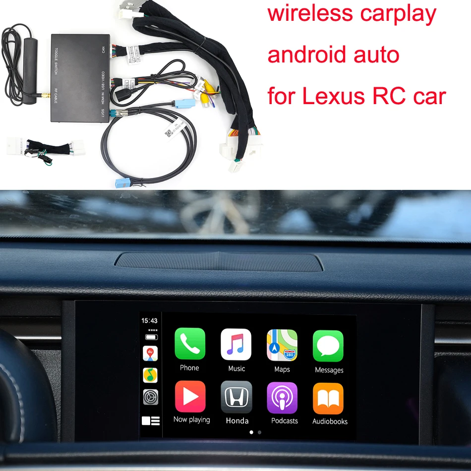 Carplay – interface de lecture sans fil pour Lexus RC F RC300 RC350 RC200 2014 – 2020, Android Auto Airplay AutoLink, pour voiture