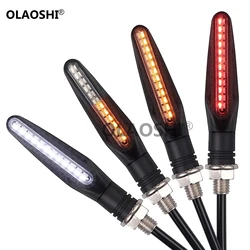 New Motorcycle 24LEDs High Bright Amber Turn Signal Indicator Light Front Rear White Day Running Light Flowing Red Brake Lamps