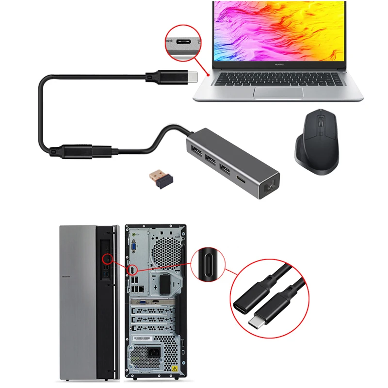 Kabel przedłużający USB c, 100W PD 5A 4k nindendo przełącznik usb c kabel flex typ c męski na żeński przewód dokujący danych 1m 2m 3m 5m