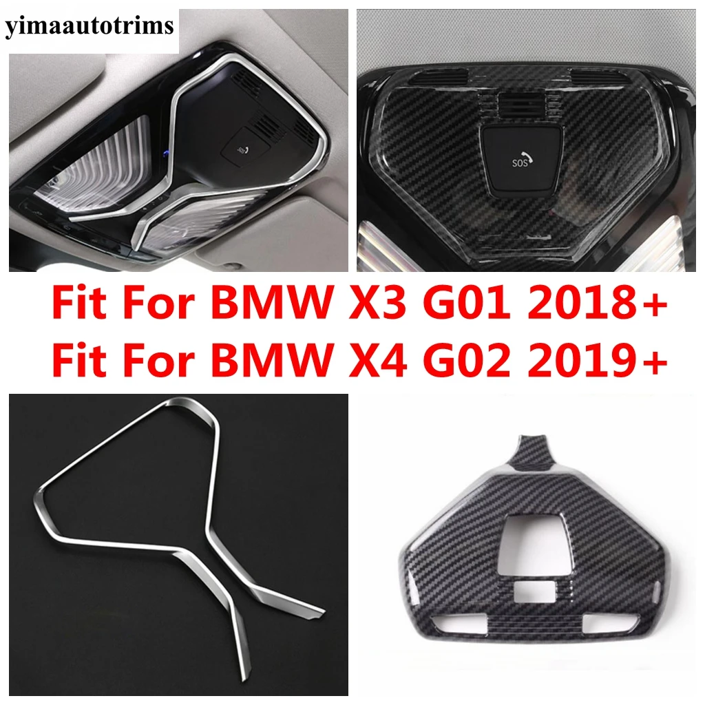 

Car Roof Reading Light Lamp Frame Cover Trim ABS Carbon Fiber / Matte Accessories For BMW X3 G01 2018 - 2023 X4 G02 2019 - 2023