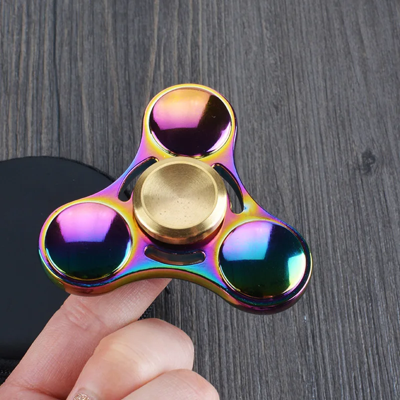 Hot Colorful Rainbow Fidget Spinner Metal Hand Spinner About 5 Minutes For Autism Rotation Anti Stress Toys Kids Children