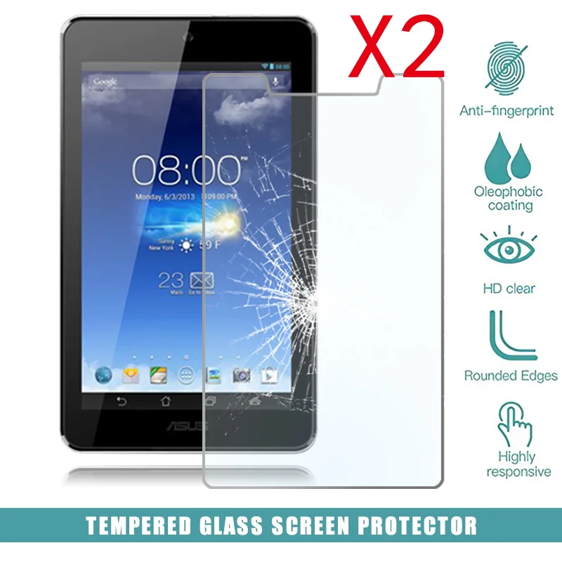 2Pcs Tablet Tempered Glass Screen Protector Cover for Asus Memo Pad HD 7 ME173X ME173 Full Coverage Explosion-proof Film