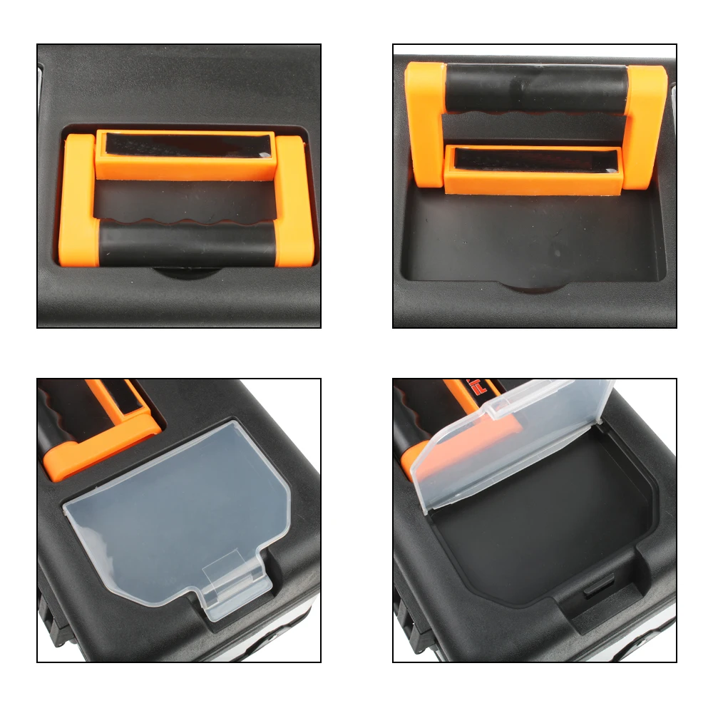 Cassetta degli attrezzi Z0103 36cm * 17cm * 19cm dell'elettricista di manutenzione della famiglia della cassetta degli attrezzi di plastica dell'acciaio inossidabile grande trasporto libero