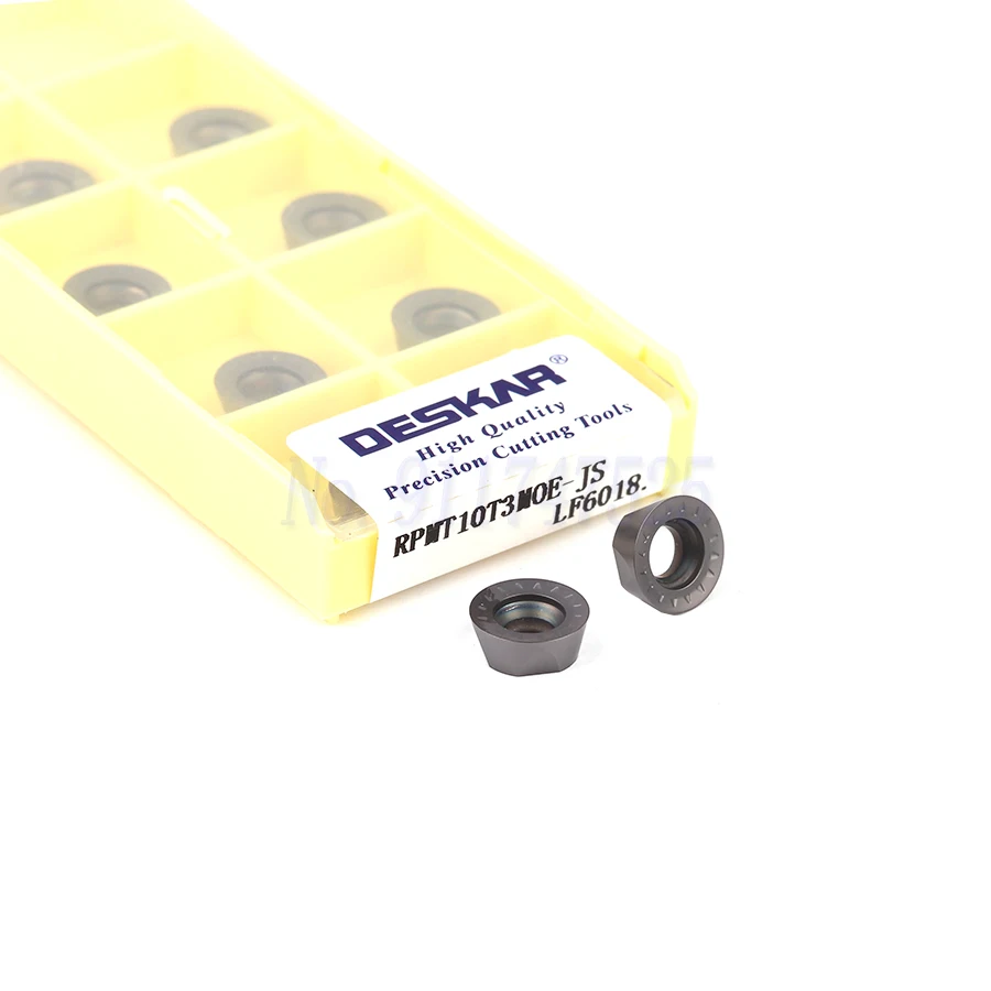 10Pcs Finishing RPMT08T2MOE-JS RPMT10T3MOE-JS RPMT1204MOE-JS LF6018 Circular Penggilingan Sisipan Karbida Alat Pemotong untuk CNC Bubut