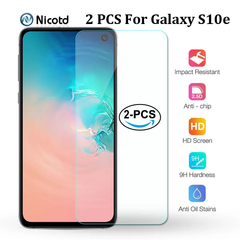 2Pcs Tempered Glass For Samsung Galaxy S10e Screen Protector For Samsung Galaxy S10e s10 e S10 Safety Film Cover Protetive Glass