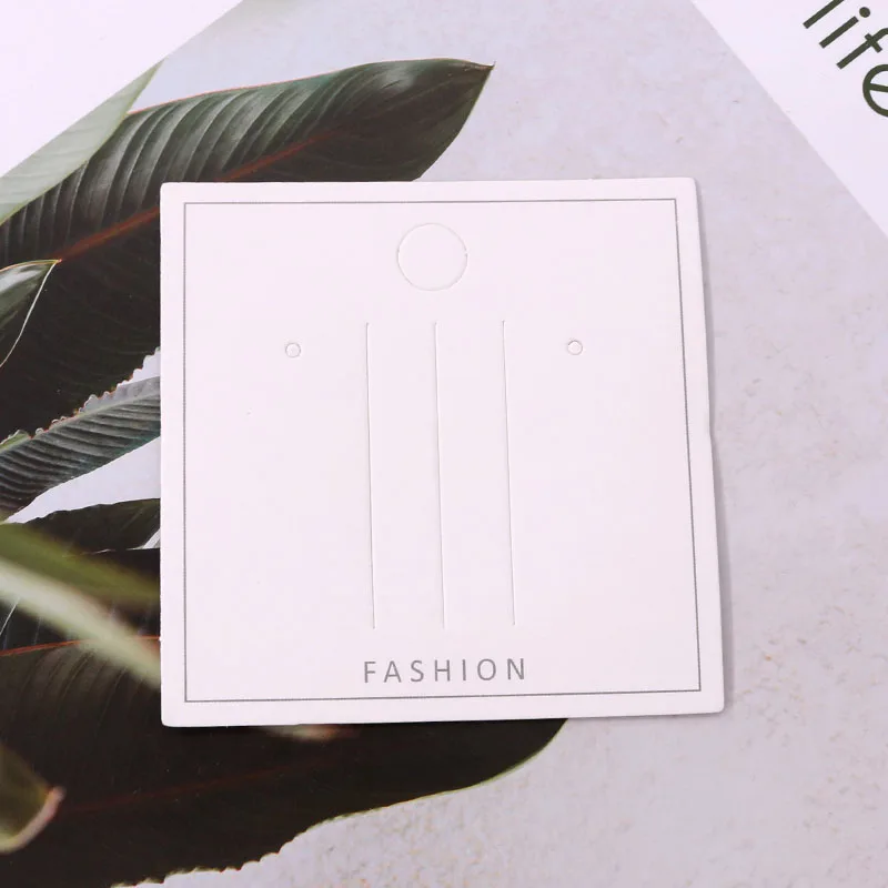 

Free Shipping 100pcs/lot Fashion Jewelry Package Cards 8x8cm Simple White Paper Hairpin Bobby Pin Jewelry DIY Display Price Tags