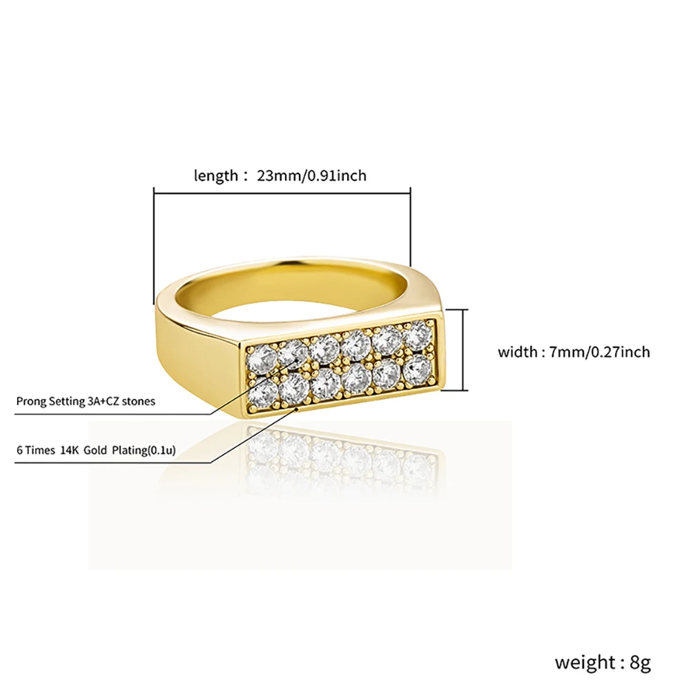 TOPGRILLZ High Quality Iced Out Cubic Zirconia Ring Hip Hop Fashion Jewelry Gift For Men Women