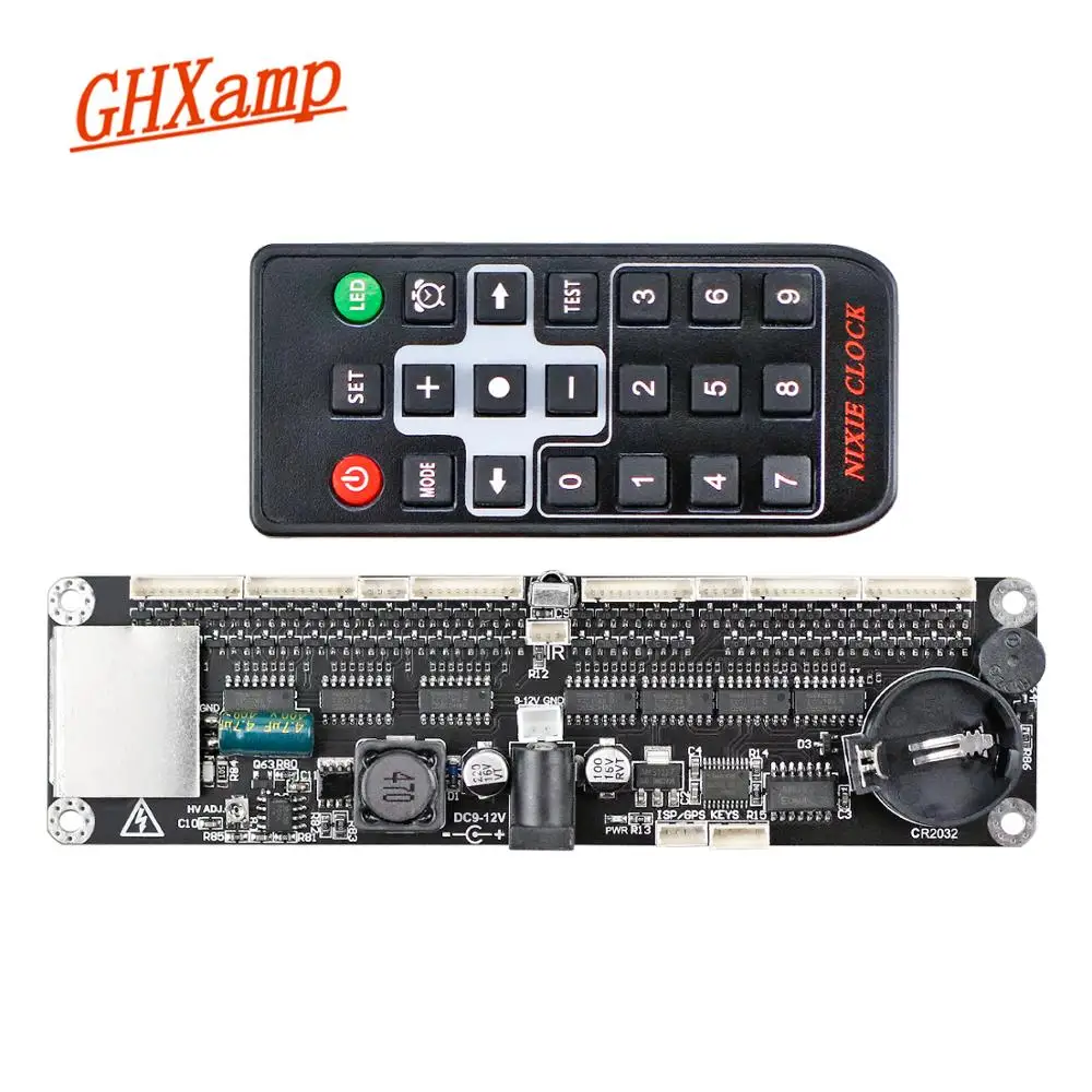 GHXAMP 6-cyfrowy uniwersalny zegar Nixie Sterowanie lampami Płyta główna MAX1771 Pilot IN12 IN14 IN18 QS30-1 Domowe audio DIY