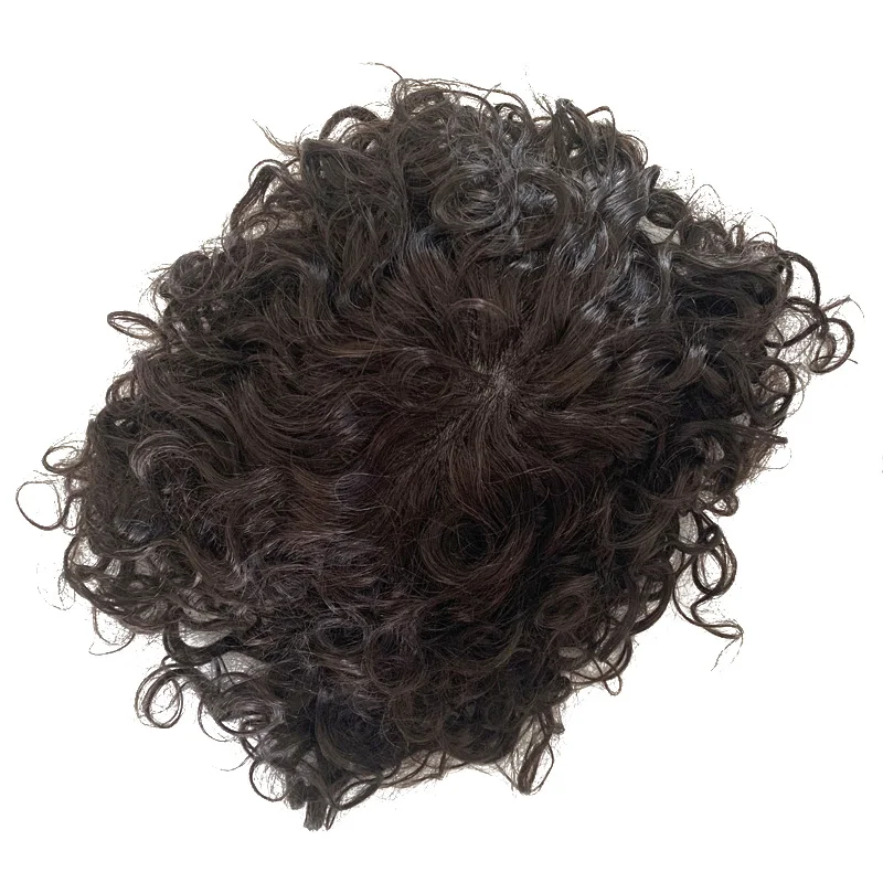 Thin Skin Base Men Toupee Always Wave Hair Human Remy Hair Curly Texture
