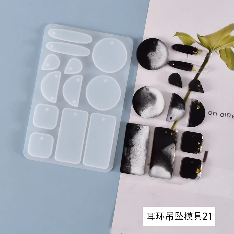 

Crystal Silicone Mold Earring Pendant Creative Handmade Pendant Decorative Epoxy Resin Mold DIY Jewelry Craft Mirror Mold