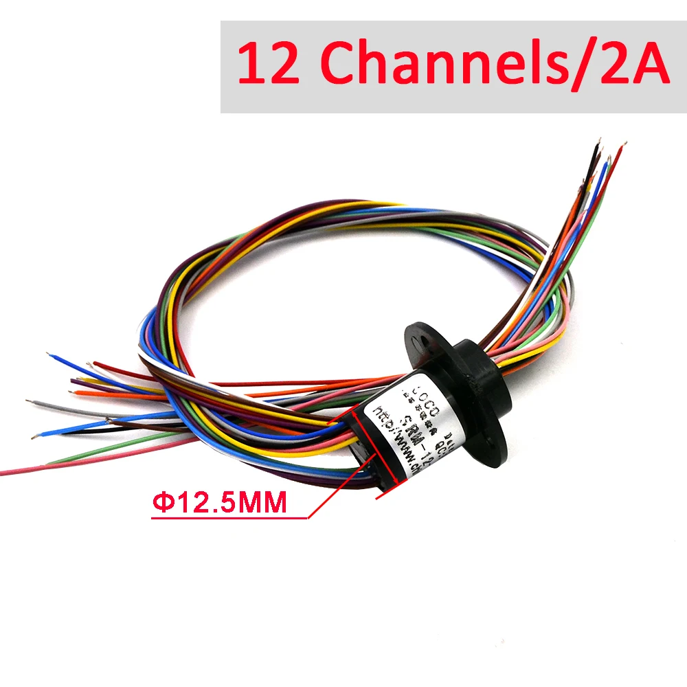 Micro Slip Ring 12 Channel 2A 12.5mm Rotate Dining Table Slip Ring Electric Collector Rings Plastic Metal Optional