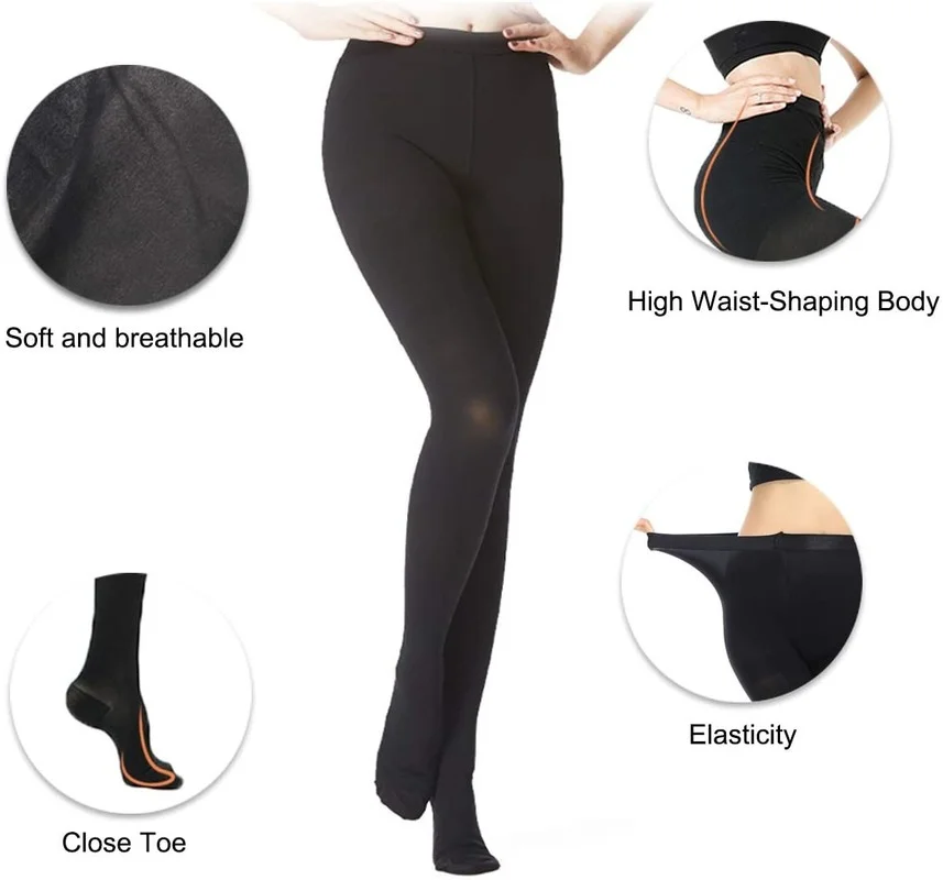 Women's Slimming Compression Pantyhose Women 30-40mmHg Tights Closed Toe Support Stocking Varicose Veins Edema for Nurse