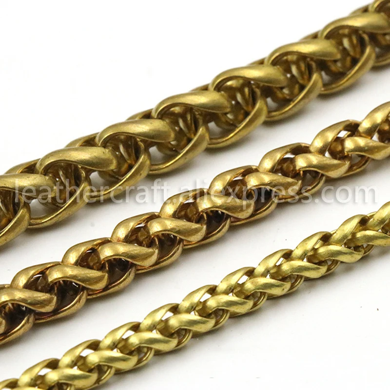 1 Meter Solid Brass Open Curb Link Chain Necklace Wheat Chain 6/8/10mm None-polished Bags Straps Parts DIY Accessories DM194