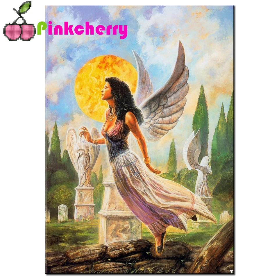 5d Diy Diamond Painting fly angel Full Square Round Drill Mosaic Cross Stitch Diamond Embroidery sun landscape sale k836