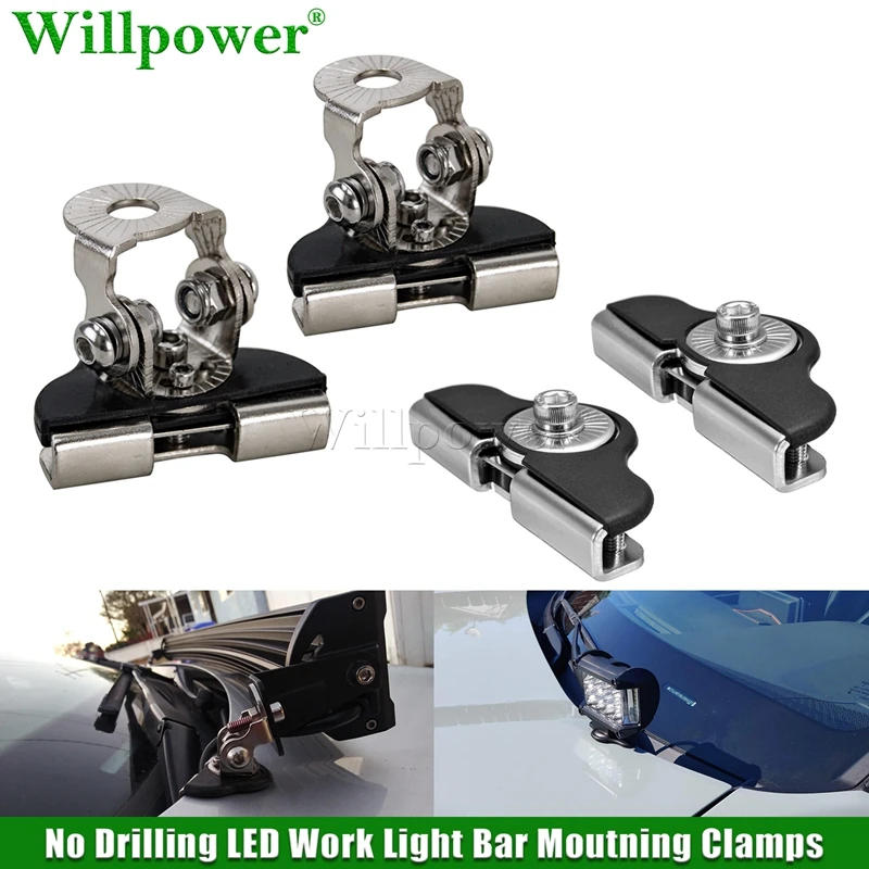 

2 шт. внедорожный Автомобильный светодиодный рабочий светильник бар Монтажный кронштейн 4x4 грузовик без сверления внедорожник столб капюшон противотуманных фар зажимы прожекторы держатель