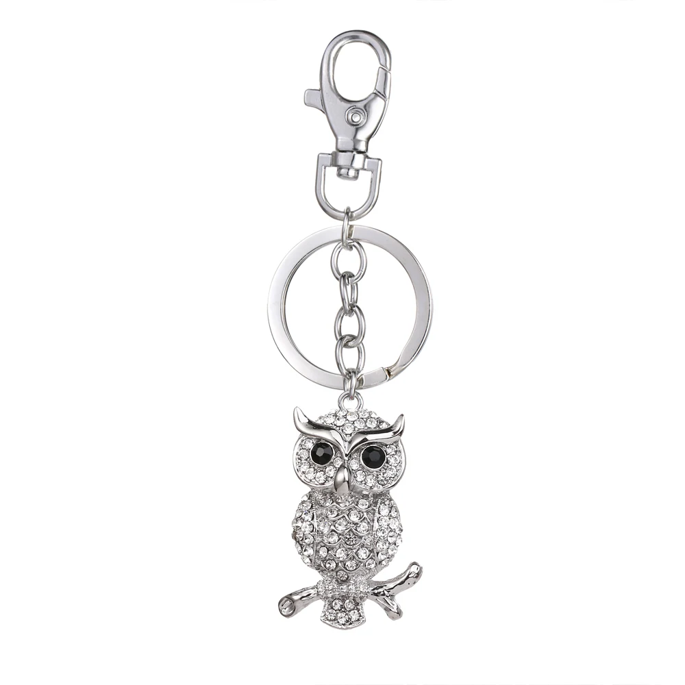 2020 Tinykenro New Fashion Explosion Rhinestone Cute Noble and Elegant Owl Bag Wallet Keychain on Branch