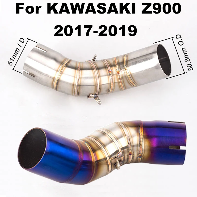 Motocross Middle Pipe Exhaust Pipe Slip On Section For Kawasaki Z900 Z 900 2017 2018 2019 Exhaust System