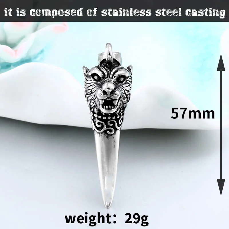 Beier 316L stainless steel Scandinavian amulet Norse Viking drgon men Pendant Necklace Classic animal wolf teeth Fashion jewelry