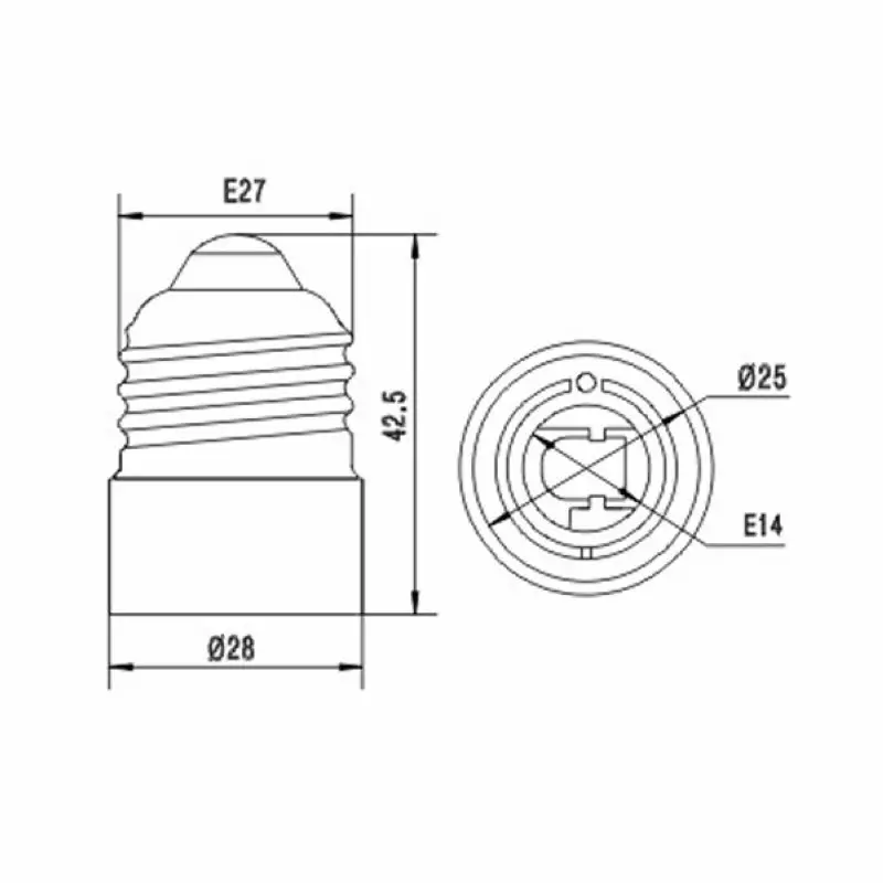 E27 to E14 Adapter E26 to E14 Lamp Holder Converter Power Adapter Base Socket LED Light Bulb Extend Plug