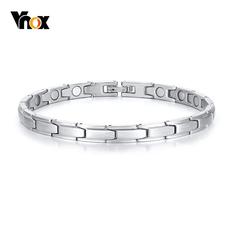 

Vnox Stainless Steel Bracelets for Women Bio Energy Power Health Care Female Temperament Jewlery Pulseira