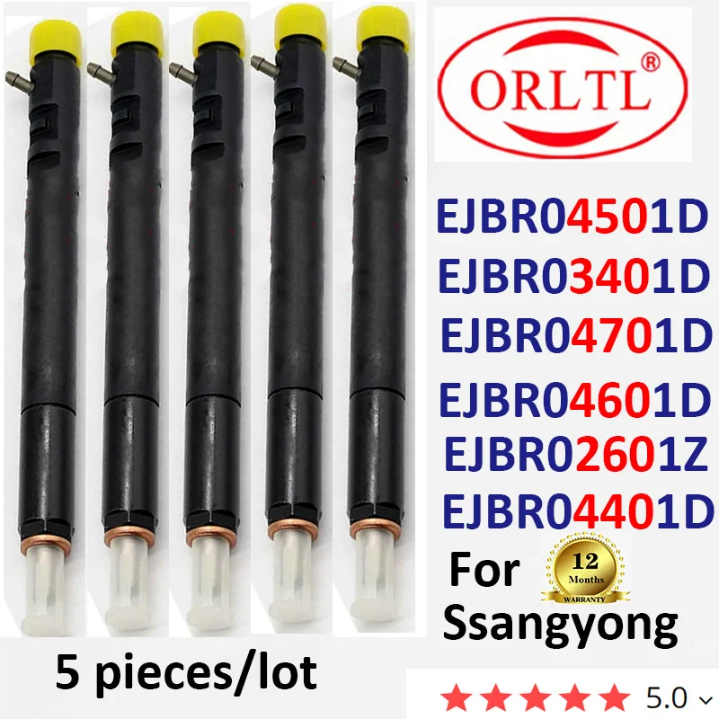 

5PC New injector EJBR03401D EJBR04401D EJBR04701D EJBR04601D EJBR04501D EJBR02601Z 6640170221 For SSANGYONG Actyon Kyron