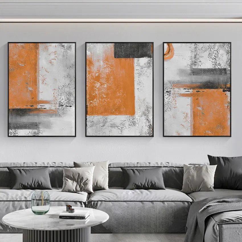 Abstract Oil Painting on Canvas, Handmade Mural, Modern Wall Art, Picture for Bar, Home Decor, Unframed, 3Pcs, 1 Set, 2022