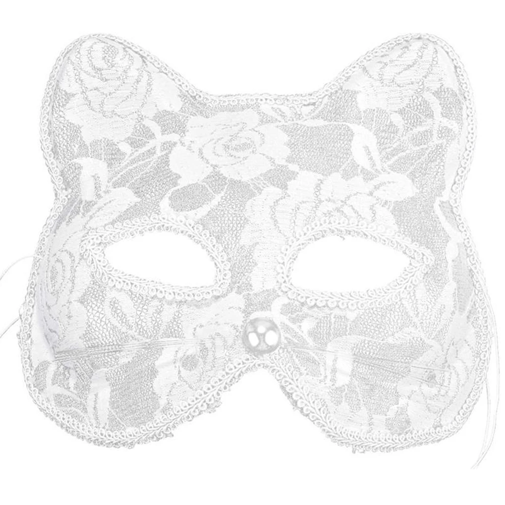 OLO Women Sexy Lace Fox Cat Face Eye Cover Christmas Halloween Party Night Club Shows Dance Role Playing Prop Sexy Cosplay 2021