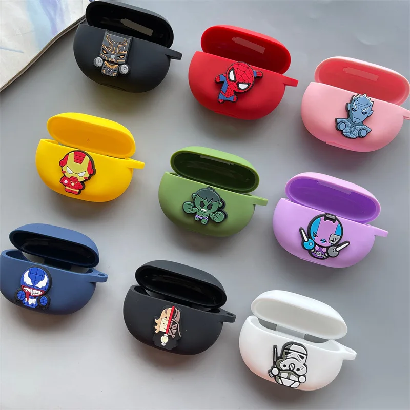 الكرتون مارفل حقيبة سماعة الاذن ل يدق استوديو براعم سيليكون واقية سماعة لاسلكية تعمل بالبلوتوث سماعة المحمولة غطاء مع هوك