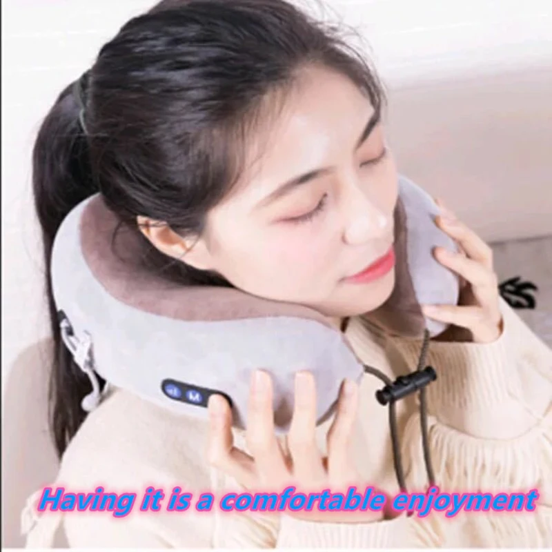 Electric Neck Massager U Shaped Pillow Multifunctional Portable Shoulder Cervical Massager Travel Home Car Relax Massage Pillow