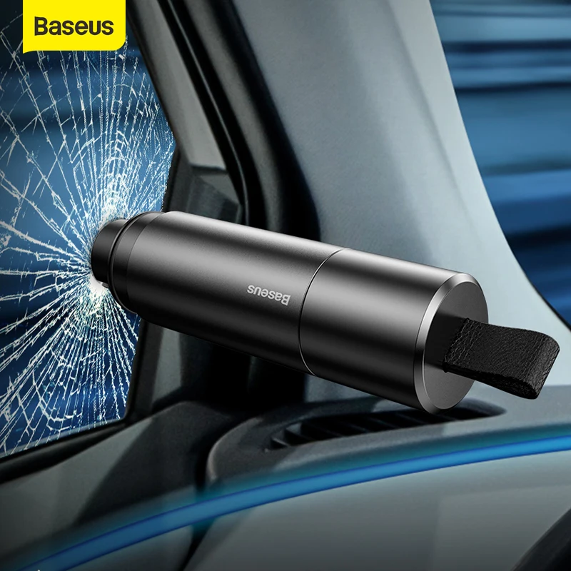 Baseus Car Safety Hammer Window Glass Breaker Life-Saving Escape Tool Seat Belt Cutter Rescue Tool High Quality Car Accessories