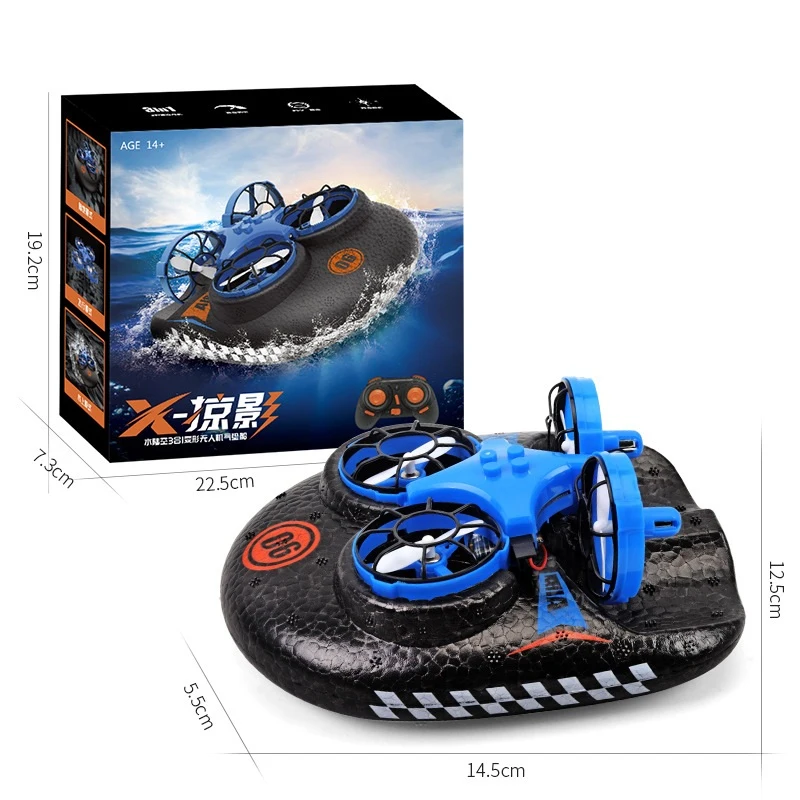 Woda/ziemia i zdalne sterowanie w powietrzu Quadcopter Hovercraft dzieci RC zabawka 2.4G 3 do 1 deformacja wielofunkcyjny RC Hovercraft Drone